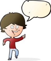 cartoon happy pointing man with speech bubble png