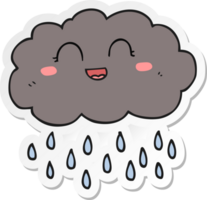 sticker of a cartoon rain cloud png