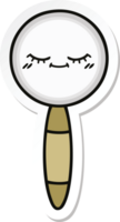 sticker of a cute cartoon magnifying glass png