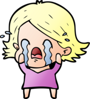 cartoon woman crying png