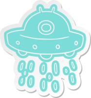 cartoon sticker of an alien ship png