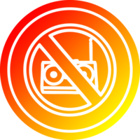 no music circular icon with warm gradient finish png