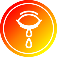 crying eye circular icon with warm gradient finish png