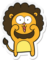 sticker of a happy cartoon lion png