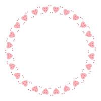 Hand drawn hearts border and frame on white background vector
