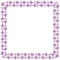 Hand drawn hearts border and frame on white background vector