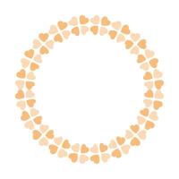 Hand drawn hearts border and frame on white background vector