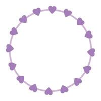 Hand drawn hearts border and frame on white background vector