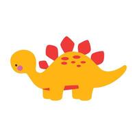 Flat design cartoon stegosaurus illustration vector