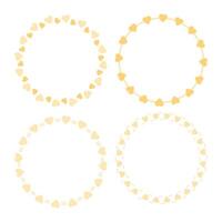 Hand drawn hearts border and frame collection vector