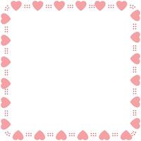 Hand drawn hearts border and frame on white background vector