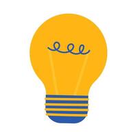Light bulb symbol of creativity innovation inspiration invention and idea Hand drawn style vector