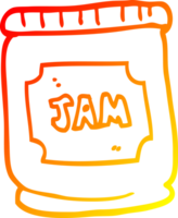 warm gradient line drawing of a cartoon jam pot png