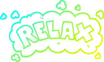 cold gradient line drawing of a cartoon relax symbol png