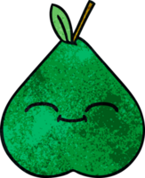 retro grunge texture cartoon of a pear png