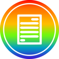 officieel document circulaire icoon met regenboog helling af hebben png