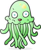 hand drawn cartoon octopus png