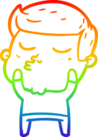 arco iris degradado línea dibujo de un dibujos animados modelo chico haciendo pucheros png