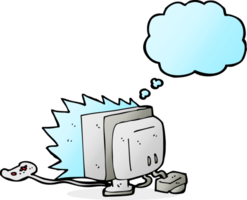 cartoon computer game with thought bubble png