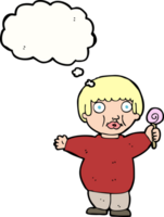 cartone animato Grasso bambino con pensato bolla png