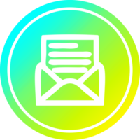 envelope letter circular icon with cool gradient finish png