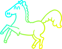 cold gradient line drawing of a cartoon horse rearing up png