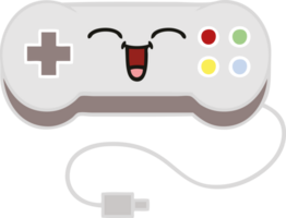 flat color retro cartoon of a game controller png