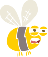 ilustración de color plano de abeja png