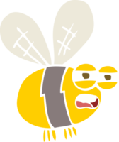 flat color illustration of bee png