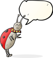 hand drawn speech bubble cartoon ladybug png