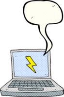 mano disegnato comico libro discorso bolla cartone animato il computer portatile computer png