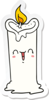 sticker of a cartoon happy candle png