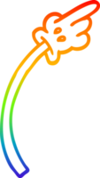 Regenbogen Gradient Linie Zeichnung von ein Karikatur Hand Geste png