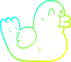 du froid pente ligne dessin de une dessin animé content canard png