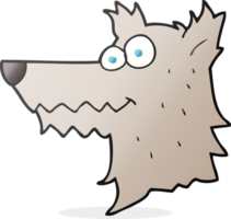 mano disegnato cartone animato lupo testa png