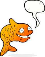 tekenfilm gelukkig vis met toespraak bubbel png