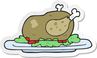 sticker of a cartoon cooked turkey png