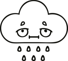 línea dibujo dibujos animados de un lluvia nube png