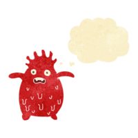 cartoon funny slime monster with thought bubble png