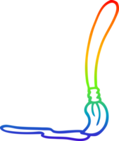 rainbow gradient line drawing of a cartoon paint brush png