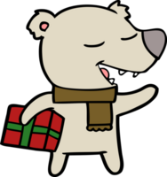 cartoon bear with present png