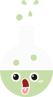 flat color retro cartoon of a test tube png