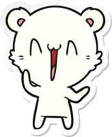 sticker of a laughing polar bear cartoon png