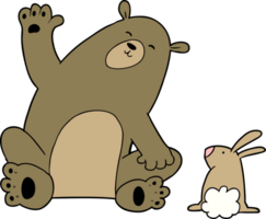 cartoon bear and rabbit friends png