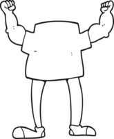 hand drawn black and white cartoon headless man png