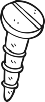 hand drawn black and white cartoon screw png