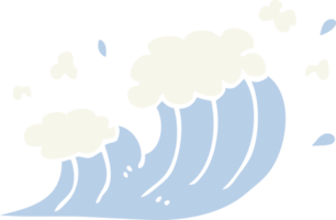 flat color illustration cartoon wave crashing png