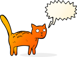 chat effrayé de dessin animé avec bulle de dialogue png