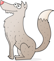 hand drawn cartoon wolf png