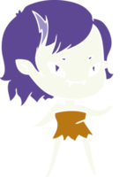 flat color style cartoon friendly vampire girl with skull png